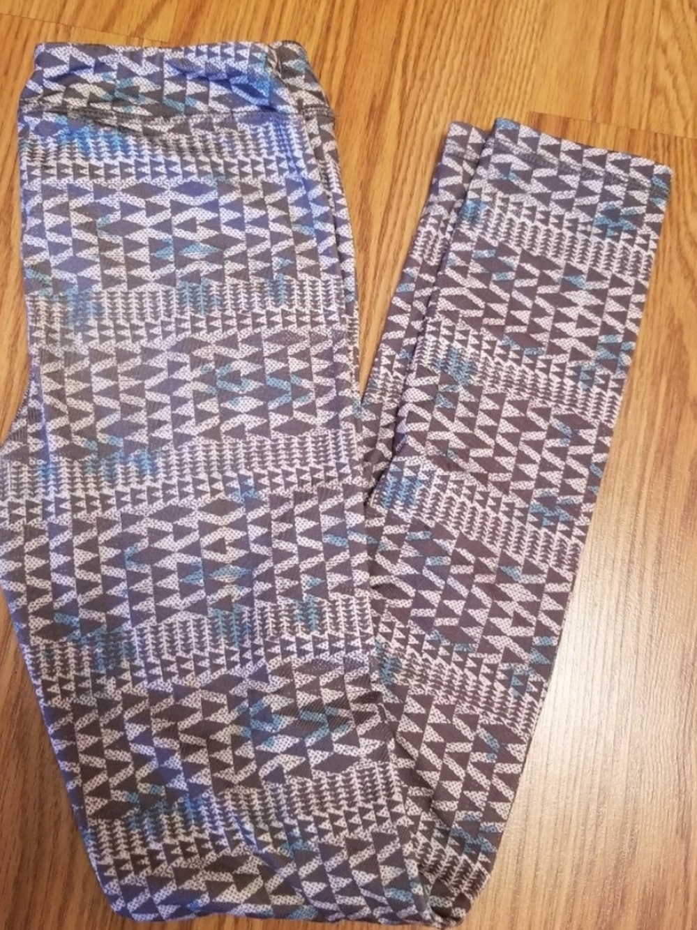 SO Women's Geometric Print Jeggings - Blue & Gray